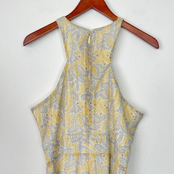 Likely Revolve Lucy Twisted Cut Out Metallic Midi Dress Green Tea Multi Gold 10 - Picture 5 of 12